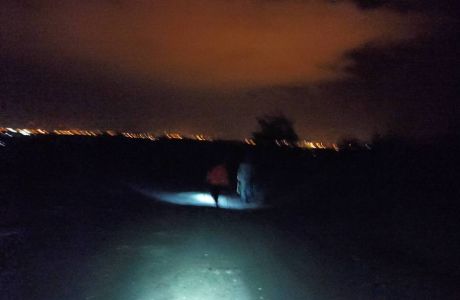 Nordic Walking en la oscuridad. Nordic Walking en la oscuridad.